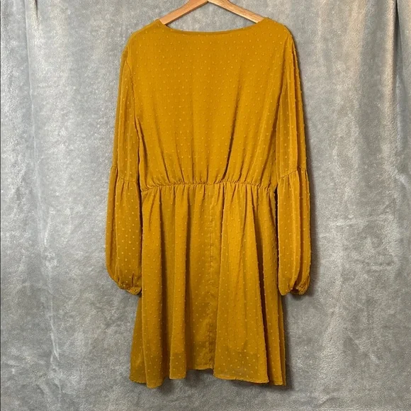 SHEIN Mustard Long Sleeve Dress - Picture 5 of 7